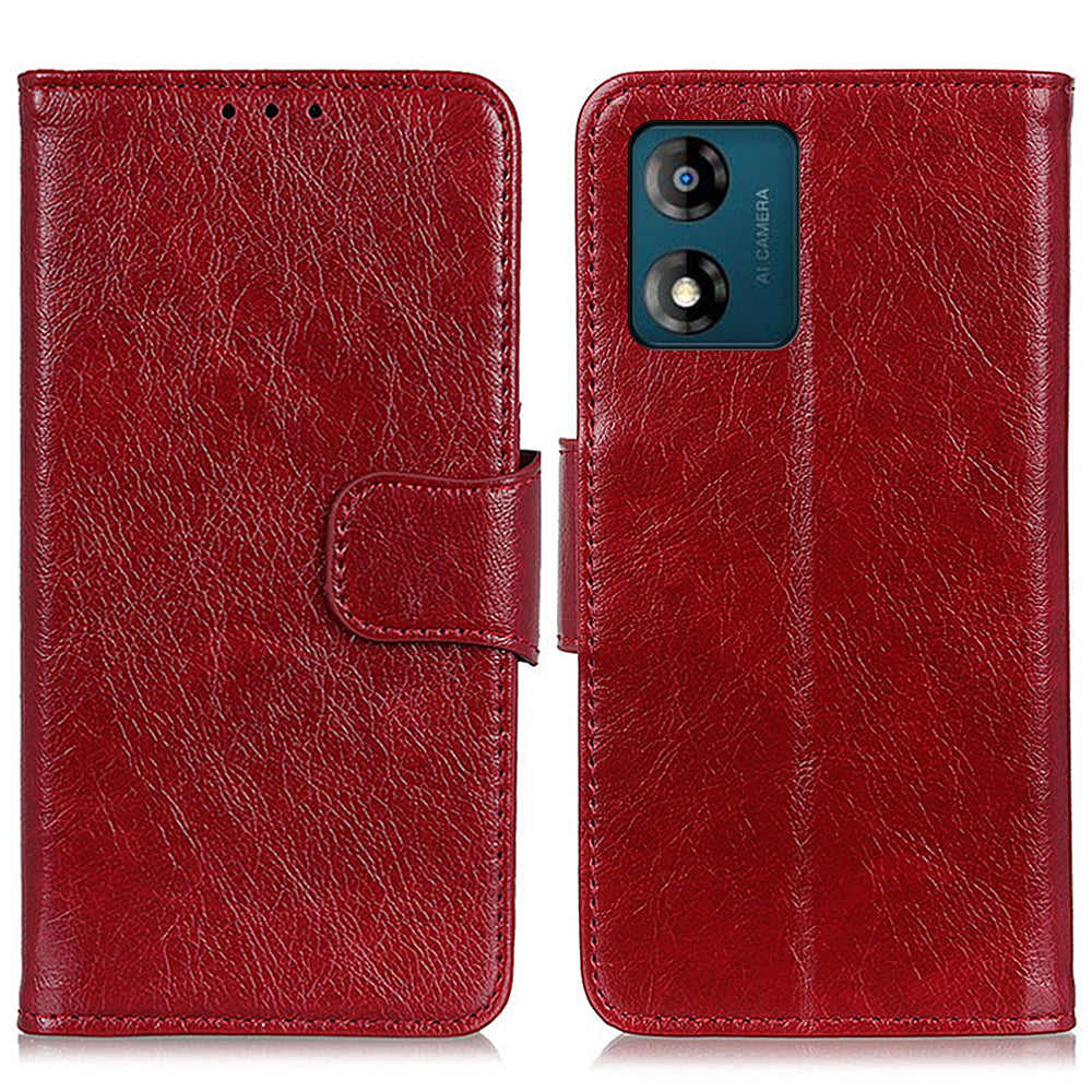 For Motorola Moto E13 4G Phone Stand Cover Nappa Texture Split Leather Wallet Cell Phone Case For Motorola Moto E13 4G Phone Stand Cover Nappa Texture Split Leather Wallet Cell Phone Case